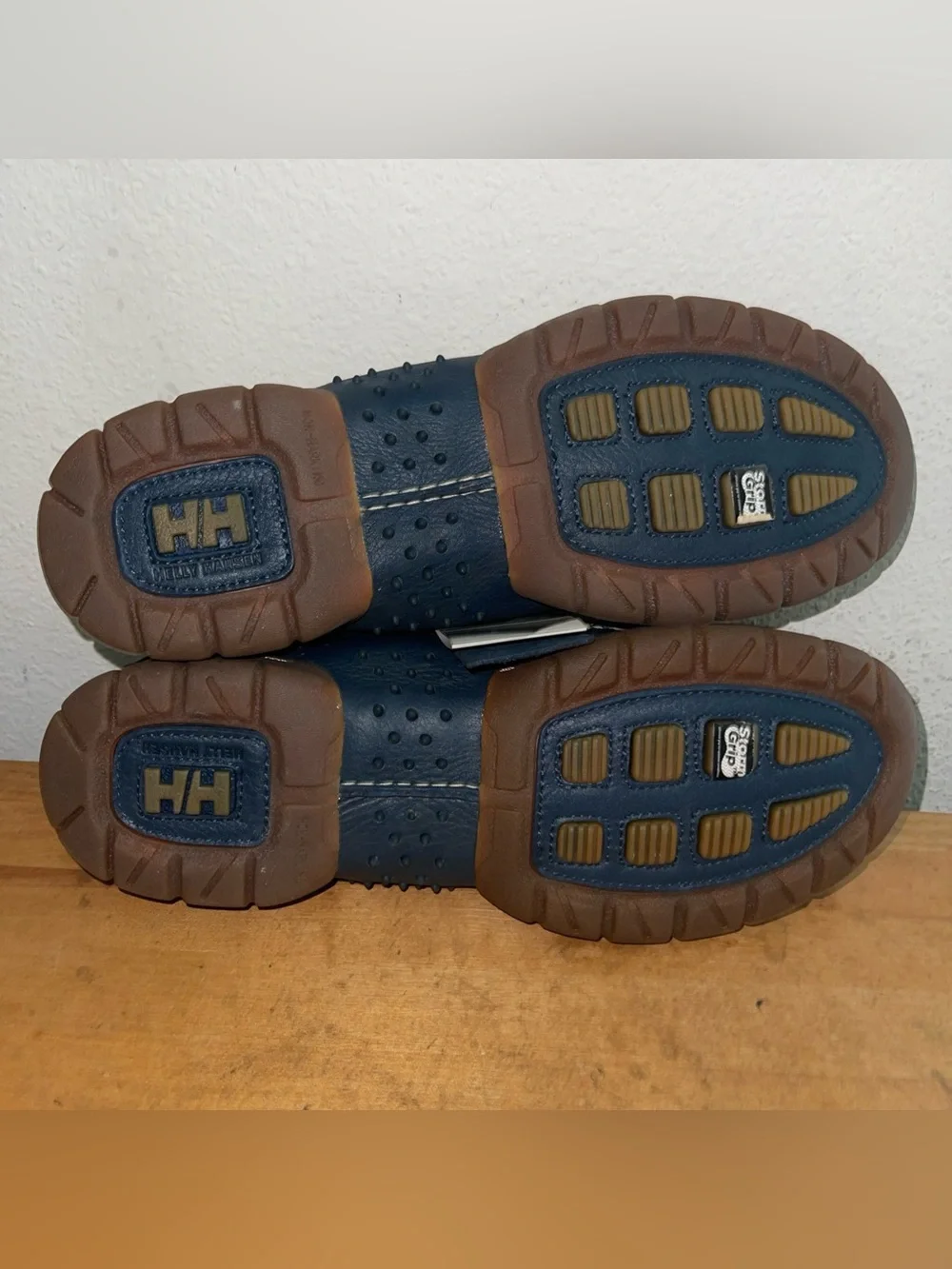 Helly Hansen Blue Brown Moc Toe Driving Deck Boat Oxford Lace up Shoe Sz US 11
